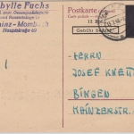 FZ - OPD Neustadt 12/15 Pfg. Aufbrauchs-Ganzsache Mainz - Bingen 13.7.4622.12.45