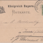 Bayern - Koenigssee i. Obb. 1891 Postablage-K1 Ganzsache n. Jena Weiterleitung