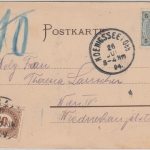 Bayern - Königsee 1904 AK Berchtesgaden n. Wien - 10 H. österr. Nachporto