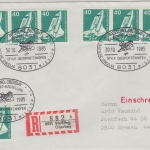 BRD - 7x40 Pfg. I&T/Spaceshuttle Einschreibebrief SST Wessling Spacelab 1985