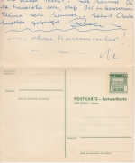 BRD - 20/20 Pfg. Bauwerke Ganzsache Doppelkarte n. ITALIEN Planegg 1968