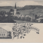 Bayern - St. Wolfgang Kramerladen Ortsansicht sw-Mehrbild-AK gelaufen 1906