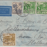 Niederl. Indien - 30 C. Wilhelmina u.a. Luftpostbrief Bandoeng - Assen 1937