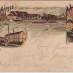 Bayern - Stegen a. Ammersee Bierbrauerei etc. Mehrbild-Farblitho gelaufen 1902