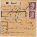 DR - 3x15 Pfg. AH Paketkarte Geltendorf - Weitnau 1944 Nachporto