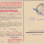 All.Bes. - Fürstenfeldbruck 13.12.45 L1 gebühr bezahlt Karte n. Wolfertschwenden