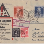 All.Bes./Kontrollrat - 75 Pfg. Stephan ua Einschreibebrief Fürstenfeldbruck 1948
