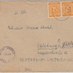 All.Bes./Kontrollrat - 2x25 Pfg. Ziffer Brief n ÖSTERREICH Fürstenfeldbruck 1947
