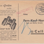 BRD - Fürstenfeldbruck 1958 illustr. Firmenkarte n. Celle - Nachporto