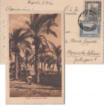 Ital. Libyen - 50+25 C. Freimarke Karte n. TSCHECHIEN Tripolis Mähr. Ostrau 1927