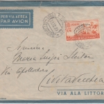 Ital. Ostafrika - 1,75 L. Flugpostmarke Luftpostbrief n. Civitavecchia 1939