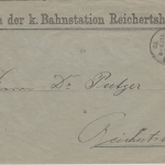 Bayern - 10 Pfg. Wappen/E Orts-Dienstbrief Bahnstation Reichertshofen 1910