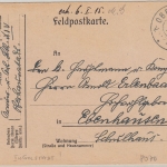 Bayern - Oberhaunstadt 4. JAN 15 K2 Feldpostkarte n. Ebenhausen