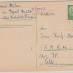 BRD - Egweil ü. Eichstätt Landpost-L2 Ganzsache n. Celle 1958
