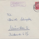 BRD - Workerszell ü. Eichstätt Landpost-Ra2 Brief n. München 1959