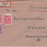 AM-Post - 2x15+12 Pfg. Einschreibebrief Ingolstadt - München 19.9.45