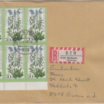 Berlin - 6x70 Pfg. Wofa/Blumen Einschreibebrief Weilheim - Diessen 1990