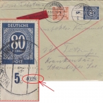 Bizone - 80 Pfg. Ziffer Teil-HAN u.a. Eilbrief Wessobrunn - Tutzing 1947