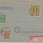 All.Bes./Kontrollrat - 1 M. Ziffer u.a. Einschreibebrief Peissenberg 1946