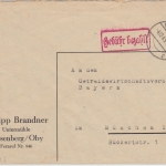 All.Bes. - Peissenberg 4.12.45 Gebühr bezahlt Ra1 Brief n. München