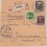 Bayern - 1 M. Ludwig/Freistaat u.a. Einschreibe-Paketkarte Feldafing 1919
