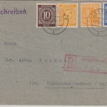 All.Bes./Kontrollrat - 25 Pfg. Ziffer u.a. Einschreibebrief Starnberg 1947