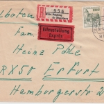 BRD - 200+190 Pfg. B&S Eilboten Einschreibebrief Pöcking - Erfurt 1987