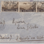 Ital. Eritrea - 3x50 C. Flugpostmarke Luftpostbrief Addis Abeba - S. Nicolo 1939