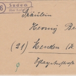 DR - (16) Sudeck über Korbach Landpost-Ra2 Brief n. Menden 22.1.45