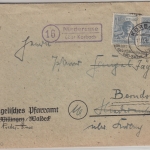 All.Bes./Kontrollrat - (16) Niederrense ü. Korbach Landpost-Ra2 Brief 1947