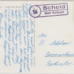 BRD - (16) Scheid über Korbach Landpost-Ra2 Karte n. Bremerhaven 1961