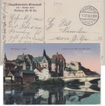 DR - Marburg 1.12.14 Feldpostkarte n. Darmstadt AK Lahnpartie/Universität