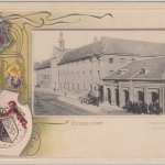 NRW - Düsseldorf Kaserne m. Hauptwache Passepartout-AK ungelaufen ca. 1905