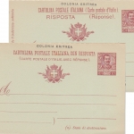 Ital. Eritrea - 10/10 C. Victor Emanuel Ganzsache Doppelkarte ungebraucht