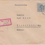 All.Bes./Kontrollrat - Darching 1947 Einschreibebrief n. Eichstätt