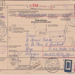 BRD - 2x3 M. Heuss u.a. Wertpaketkarte n. BELGIEN Pforzheim - Liege 1955