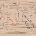 BRD - 2 M.+25 Pfg. Heuss Paketkarte n. BELGIEN Waiblingen Land - Brüssel 1957