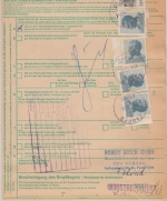 BRD - Wernau Neckar 1974 4,60 M. Postfreistempel Paketkarte n. KROATIEN
