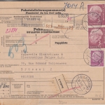 BRD - 2x3 M.+5 Pfg. Heuss Paketkarte n. BELGIEN Bonn-Tannenbusch - Brüssel 1961