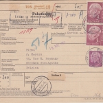 BRD - 2x3 M.+5 Pfg. Heuss Paketkarte n. BELGIEN Eilendorf - Barchem 1961