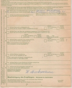 BRD - 10x100 Pfg. Brandenburger Tor u.a. Paketkarte i.d. SCHWEIZ Vinnhorst 1972