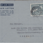Zypern - 4 1/2 Pia. Aerogramme Nicosia - Berlin 1955