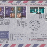 Malta - Air Malta Erstflug Valletta Hamburg Luftpost-Einschreibebrief 1982