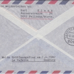 Malta - Air Malta Erstflug Valletta Hamburg Luftpost-Einschreibebrief 1982