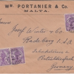 Malta - 3x1 P. Freimarke Melita Firmenbrief Valletta - Radeberg 1925