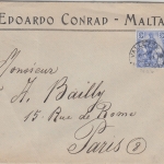 Malta - 3 P. Melita Firmenbrief n. FRANKREICH Valletta - Paris 1922