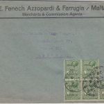 Malta - 5x1/2 P "Postage&Revenue" Firmenbrief n. ÖSTERREICH Valletta - Wien 1928