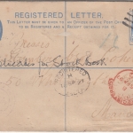 Malta - 2 1/2 P. Victoria Ganzsache+Zusatz Einschreibebrief n. ENGLAND 1897