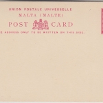 Malta - 1 P. Victoria Ganzsache Ausgabe 1884 weißer Karton - ungebraucht