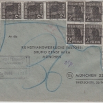Bizone - 12x2 Pfg. Arbeiter/Band Banhpost Rottenburg Landshut Brief 1.7.48